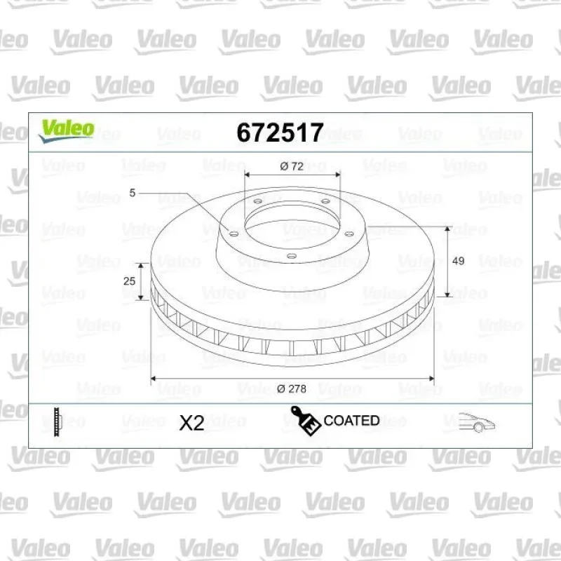 Fren Disk Ayna Ön Sağ ve Sol VALEO 672517 – Mazda 3