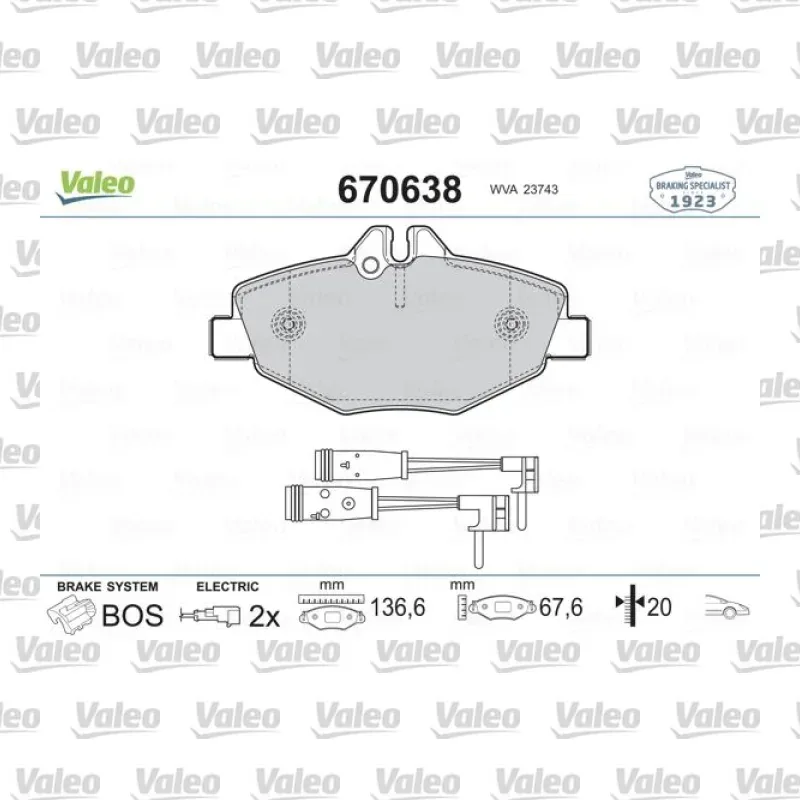Fren Disk Balata Ön VALEO 670638 – Mercedes-Benz E 200 / E 220