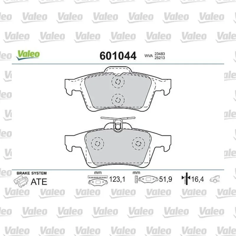 Fren Disk Balata Arka VALEO 601044