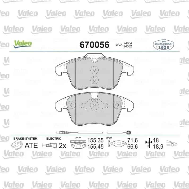 Fren Disk Balata Ön VALEO 670056 – Peugeot / Citroen