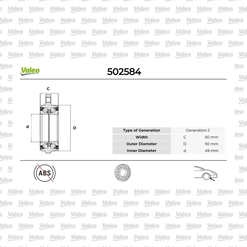 Teker Rulmanı Arka Sağ veya Sol VALEO 502584 – Mercedes-Benz E 200
