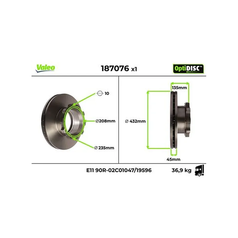 Fren Diski VALEO 187076 – MAN TGA