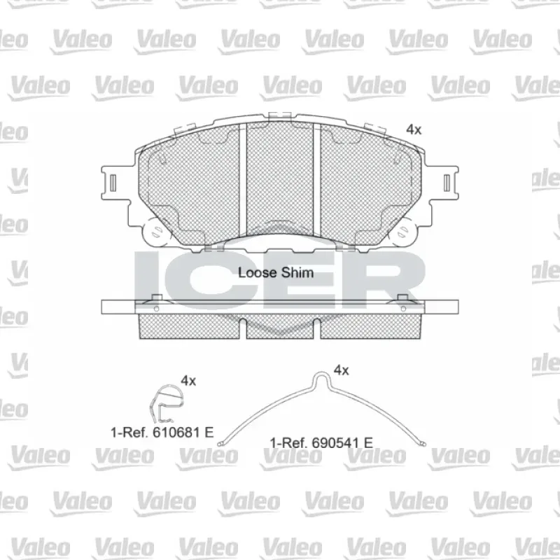 Fren Disk Balata Ön VALEO 671953 – Toyota Hilux 2.4 D / 2.7 VVT-i