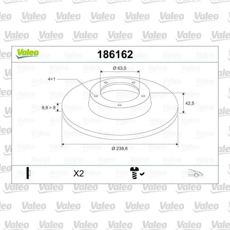 Ford Fiesta 1.3 Ön Fren Diski – VALEO 186162