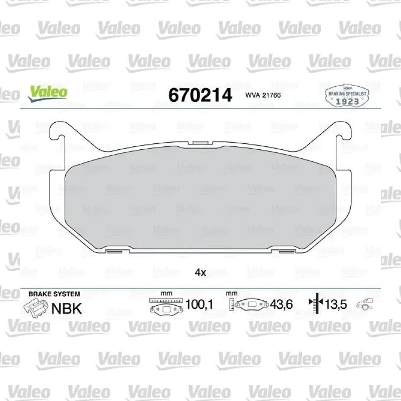 Fren Disk Balata Arka VALEO 670214 – Mazda 626