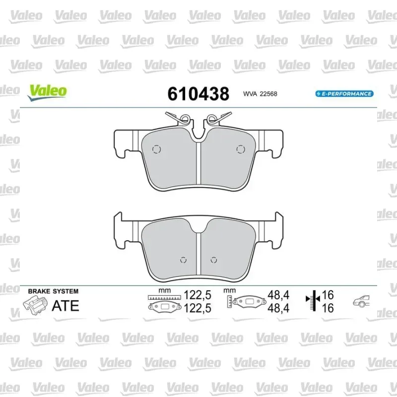 Fren Disk Balata Arka VALEO 610438 – Volvo V60