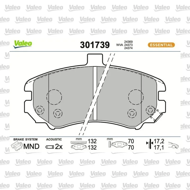 Fren Disk Balata Ön VALEO 301739 – Hyundai Elantra