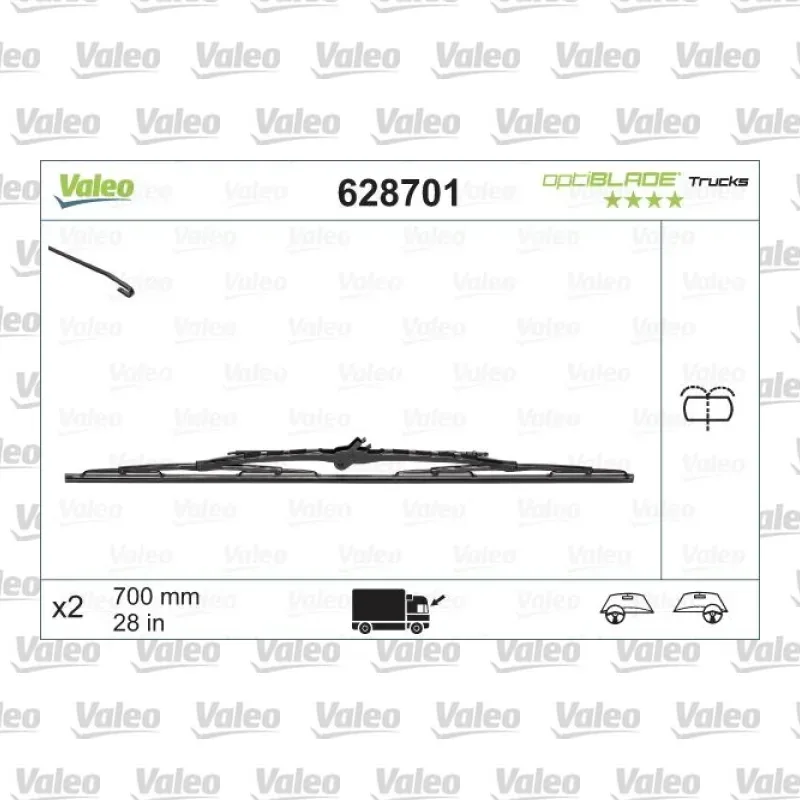 Silecek Süpürgesi Ön Universal Tip 700 mm - 28 inç VALEO 628701
