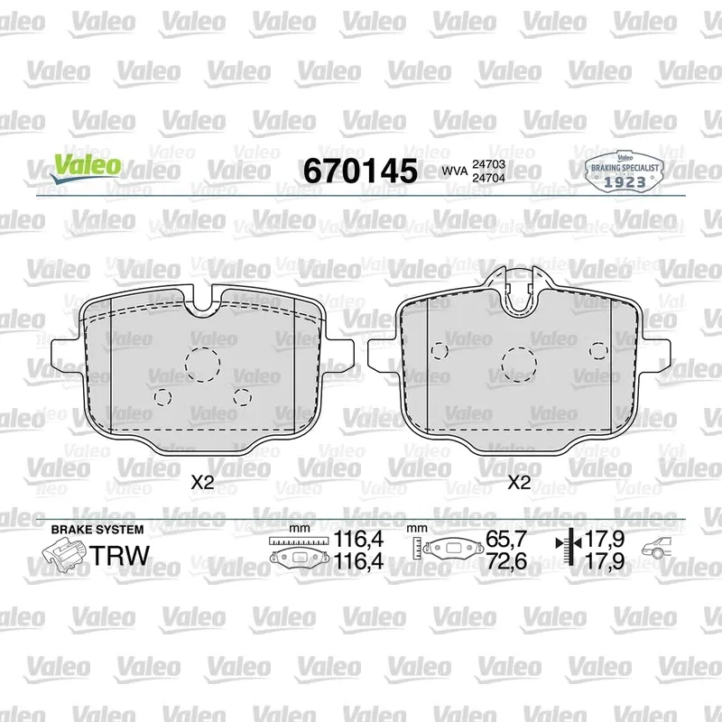 Fren Disk Balata Arka VALEO 670145 – BMW X3