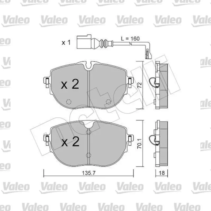 Volkswagen Transporter 2.0 TDI Ön Fren Balatası – VALEO 671868
