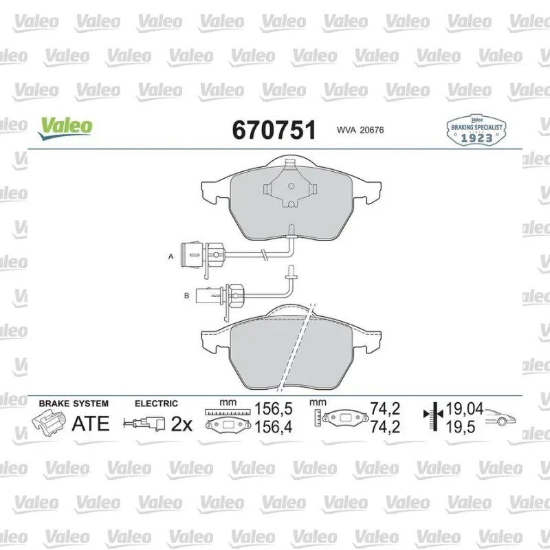 Fren Disk Balata Ön VALEO 670751 – Volkswagen / Audi