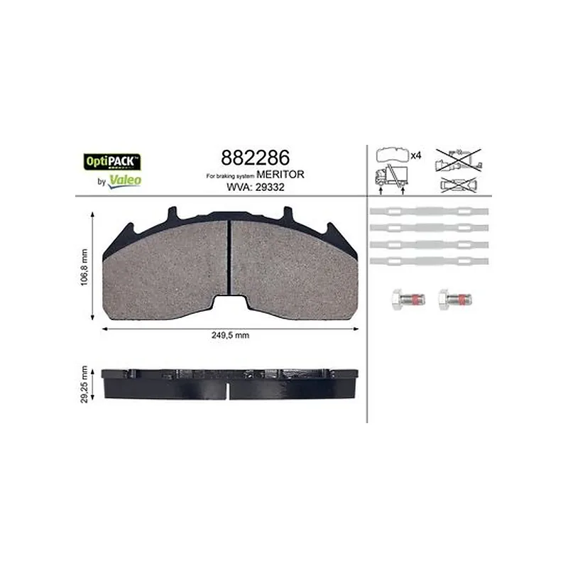 Disk Fren Balata Seti VALEO 882286 – Scania G / R / S