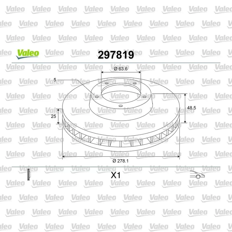Fren Disk Ayna Ön Sağ ve Sol VALEO 297819 – Ford / Volvo