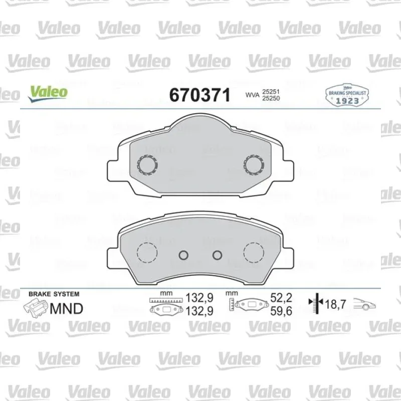 Fren Disk Balata Ön VALEO 670371 – Peugeot / Citroen