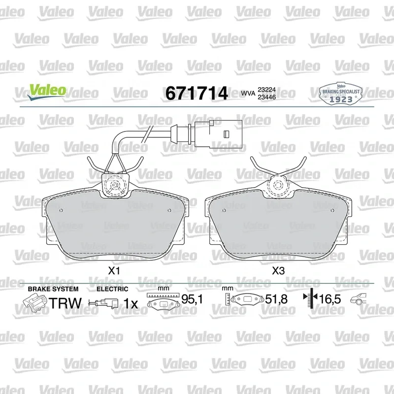 Fren Disk Balata Arka VALEO 671714 – Volkswagen Transporter