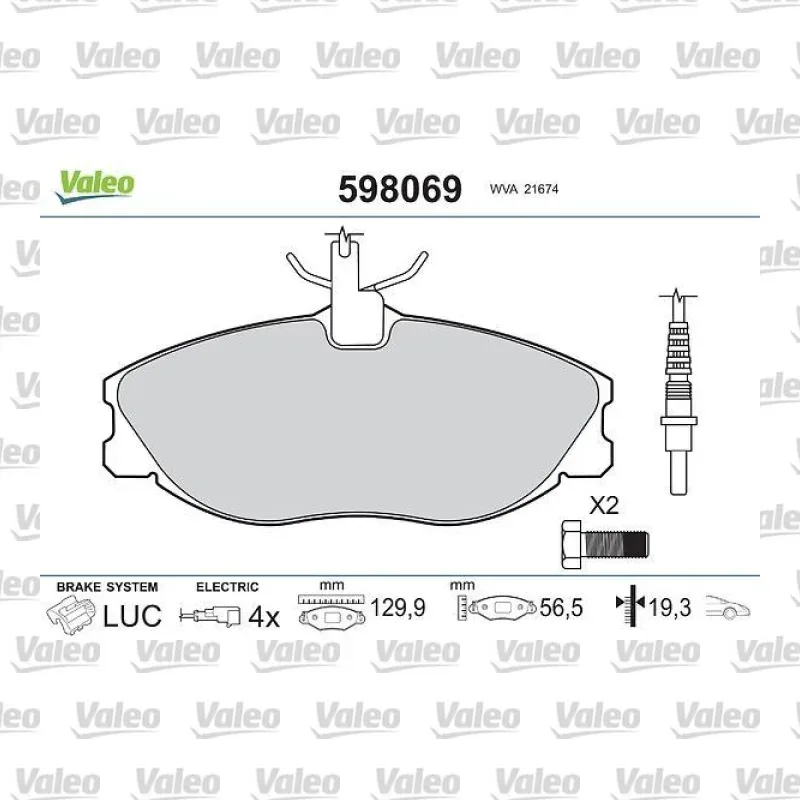 Fren Disk Balata Ön VALEO 598069 – Peugeot / Citroen
