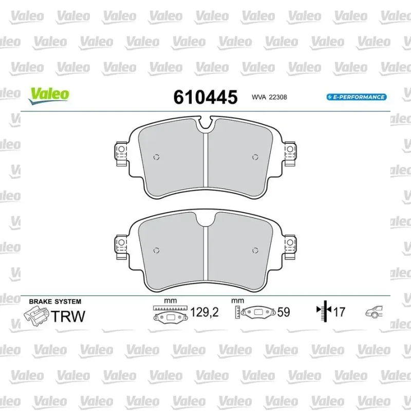 Fren Disk Balata Arka VALEO 610445 – Audi A4