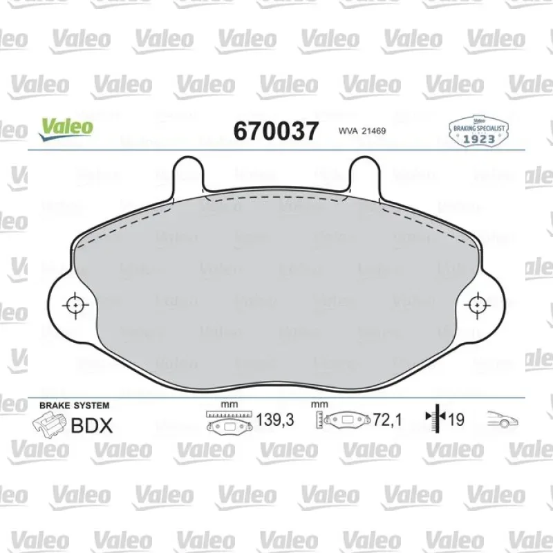 Fren Disk Balata Ön VALEO 670037 – Ford Fiesta / Transit