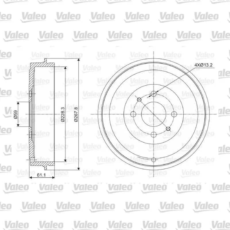 Kampana Arka Sağ veya Sol VALEO 237036 – Fiat Fiorino / Linea