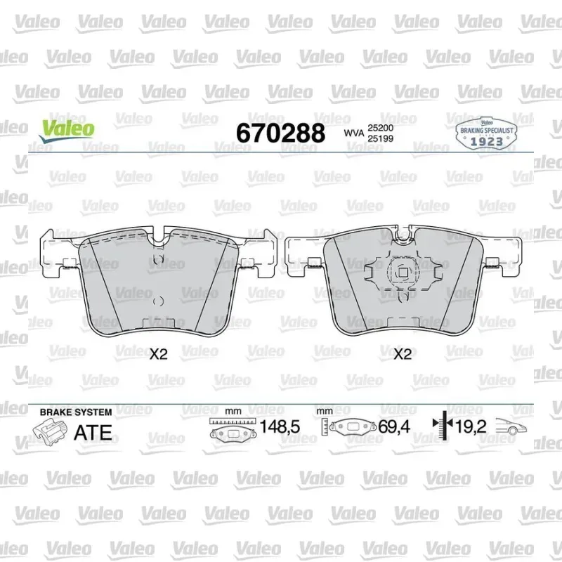 Fren Disk Balata Ön VALEO 670288 – BMW 320i