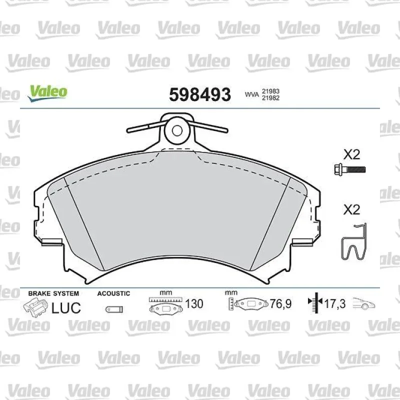 Fren Disk Balata Ön VALEO 598493 – Volvo / Mitsubishi