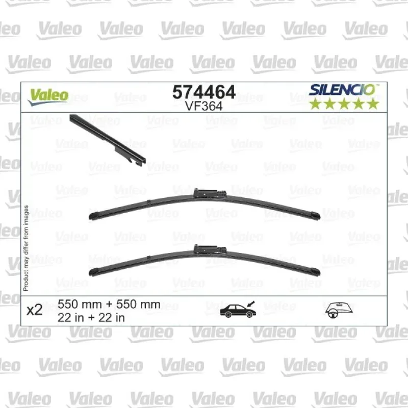 Silecek Süpürgesi Ön Muz Tip 550/550 mm - 22/22 inç VALEO 574464 – Audi A6