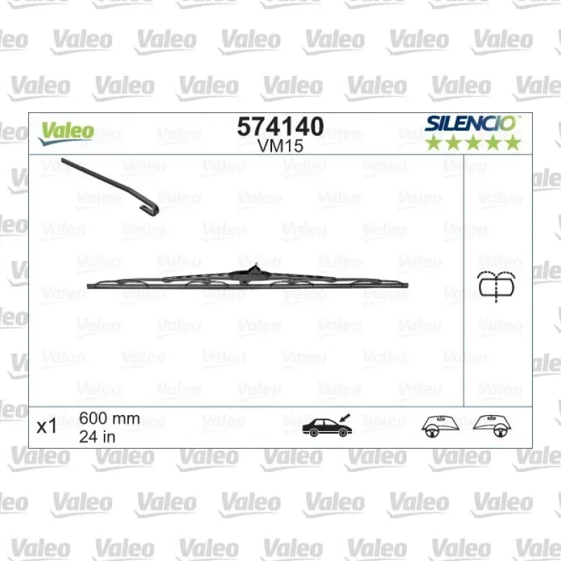 Silecek Süpürgesi Ön 600 mm - 24 inç VALEO 574140 – Renault Master