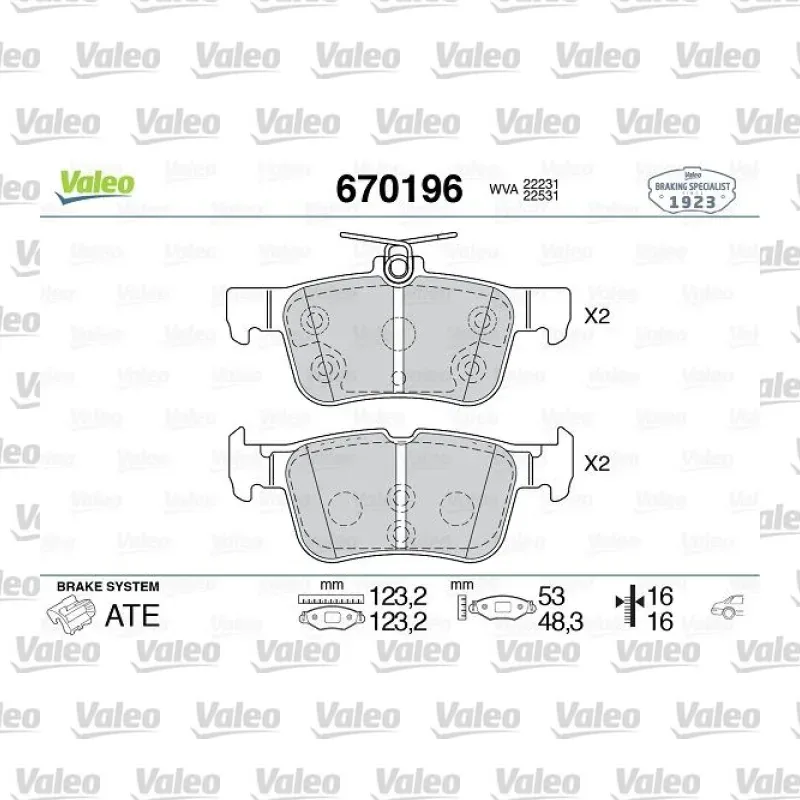Fren Disk Balata Arka VALEO 670196 – Ford Focus