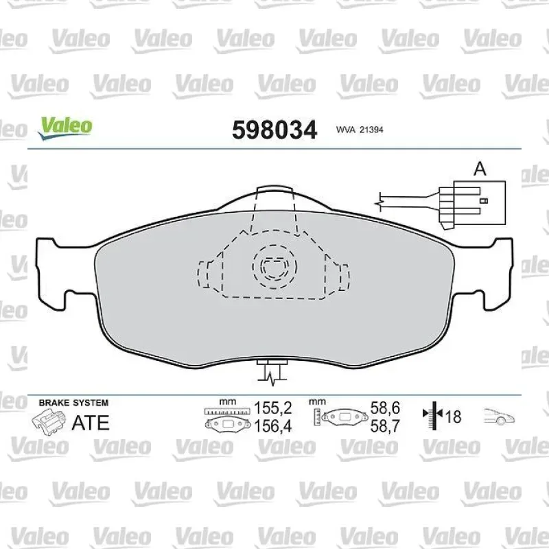Fren Disk Balata Ön VALEO 598034 – Ford Mondeo / Cougar
