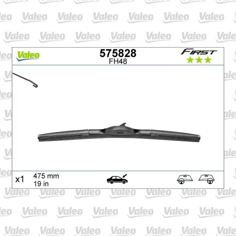 Silecek Süpürgesi Ön Hybrid Tip 475 mm - 19 inç VALEO 575828 – Nissan / Honda