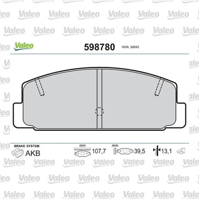 Fren Disk Balata Arka VALEO 598780 – Mazda 323 / 626