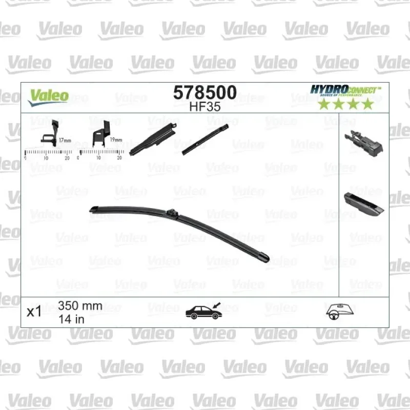 Silecek Süpürgesi Ön Muz Tip 350 mm - 14 inç VALEO 578500