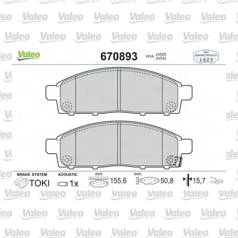 Fren Disk Balata Ön VALEO 670893 – Mitsubishi L200