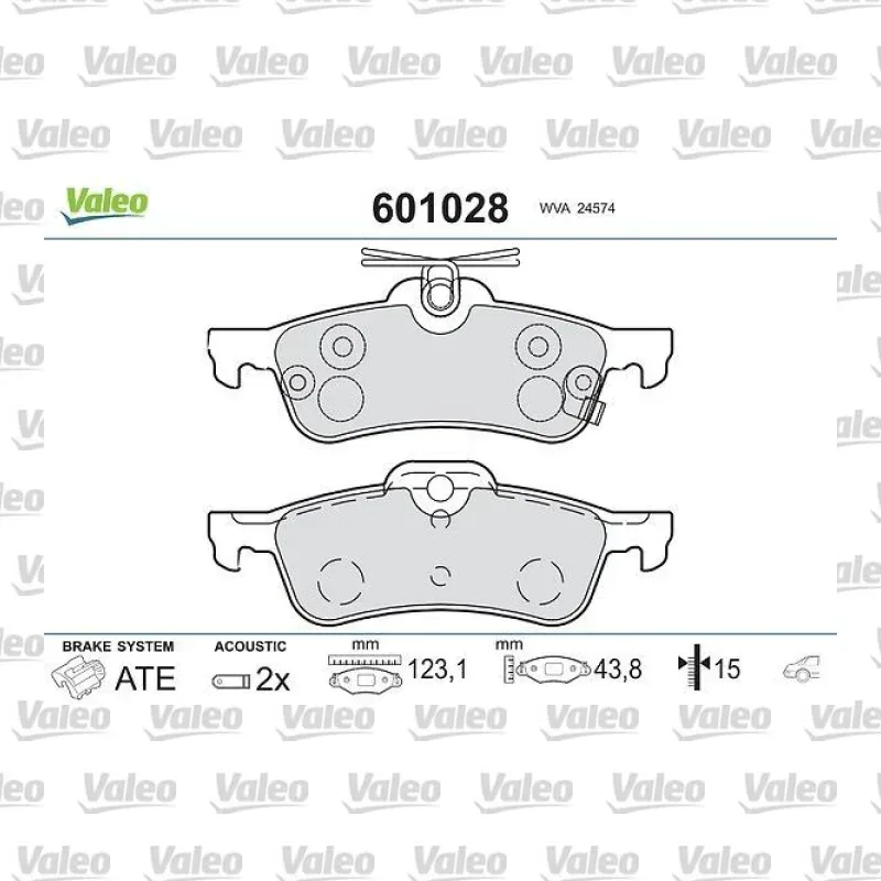 Fren Disk Balata Arka VALEO 601028 – Toyota Yaris