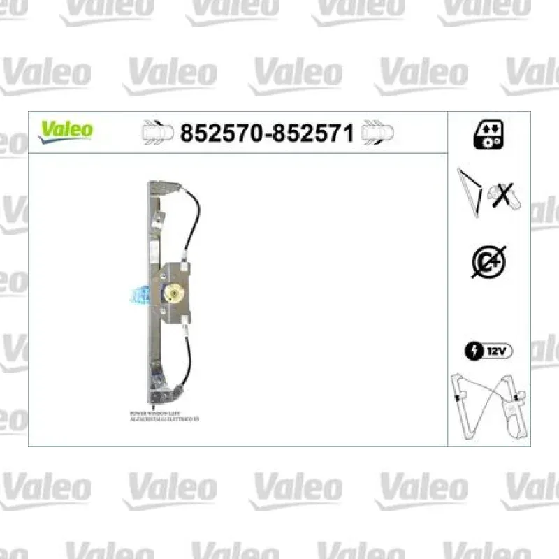 Cam Krikosu Ön Sol VALEO 852570 – Fiat Panda