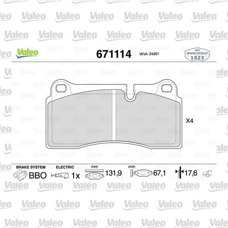 Audi R8 5.2 FSI Arka Fren Balatası – VALEO 671114
