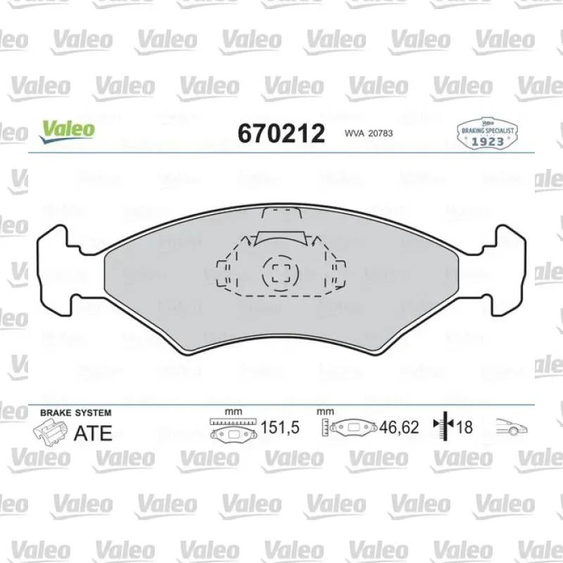 Fren Disk Balata Ön VALEO 670212 – Ford Fiesta / Puma