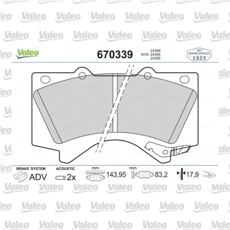Fren Disk Balata Ön VALEO 670339 – Toyota Land Cruiser