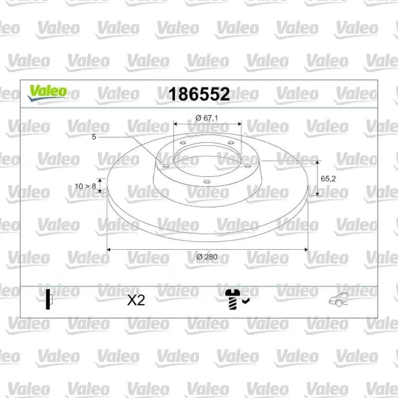 Fren Disk Ayna Arka Sağ ve Sol VALEO 186552 – Mercedes-Benz Vito