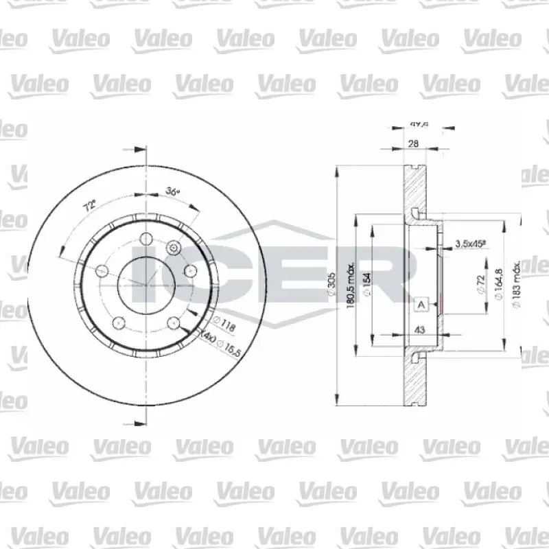 Fren Disk Ayna Ön Sağ ve Sol VALEO 497004 – Renault / Opel