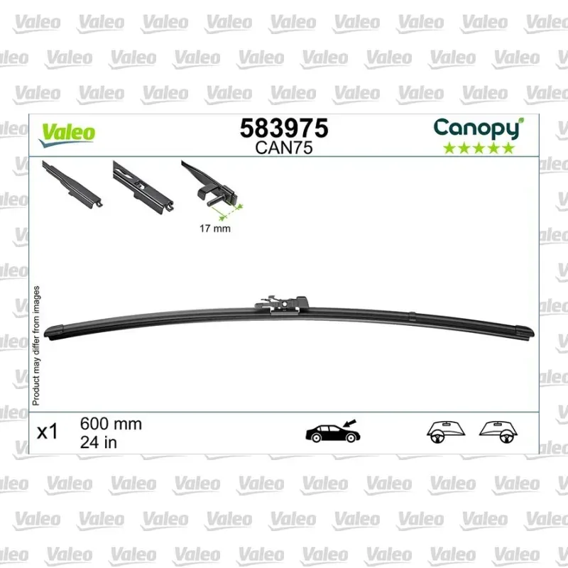 Silecek Süpürgesi Ön 600 mm - 24 inç VALEO 583975