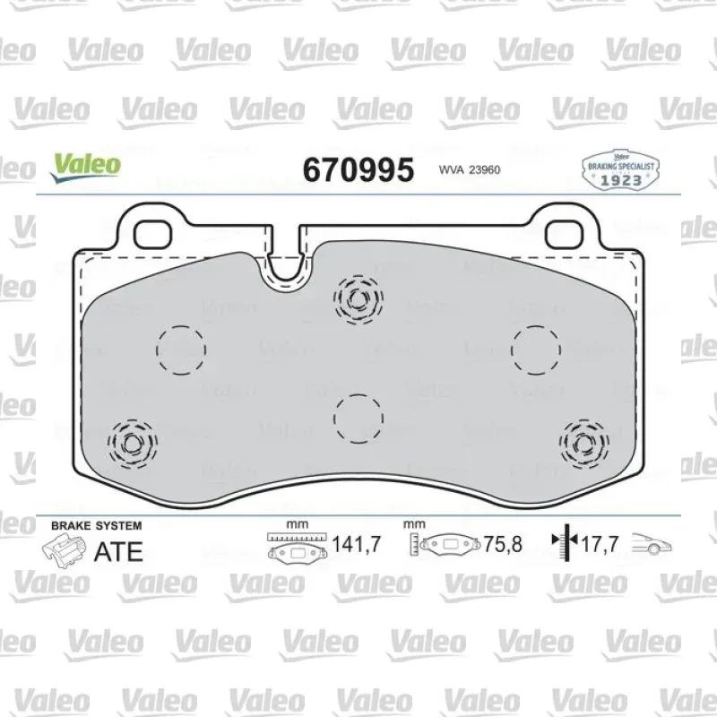 Fren Disk Balata Ön VALEO 670995 – Mercedes-Benz S 350