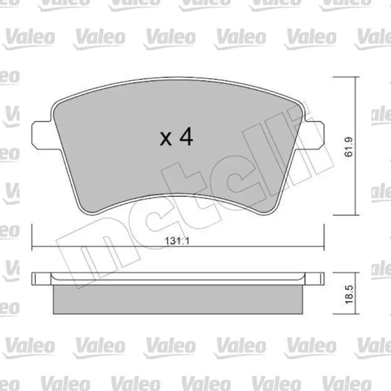 Fren Disk Balata Ön VALEO 672402 – Renault Kangoo