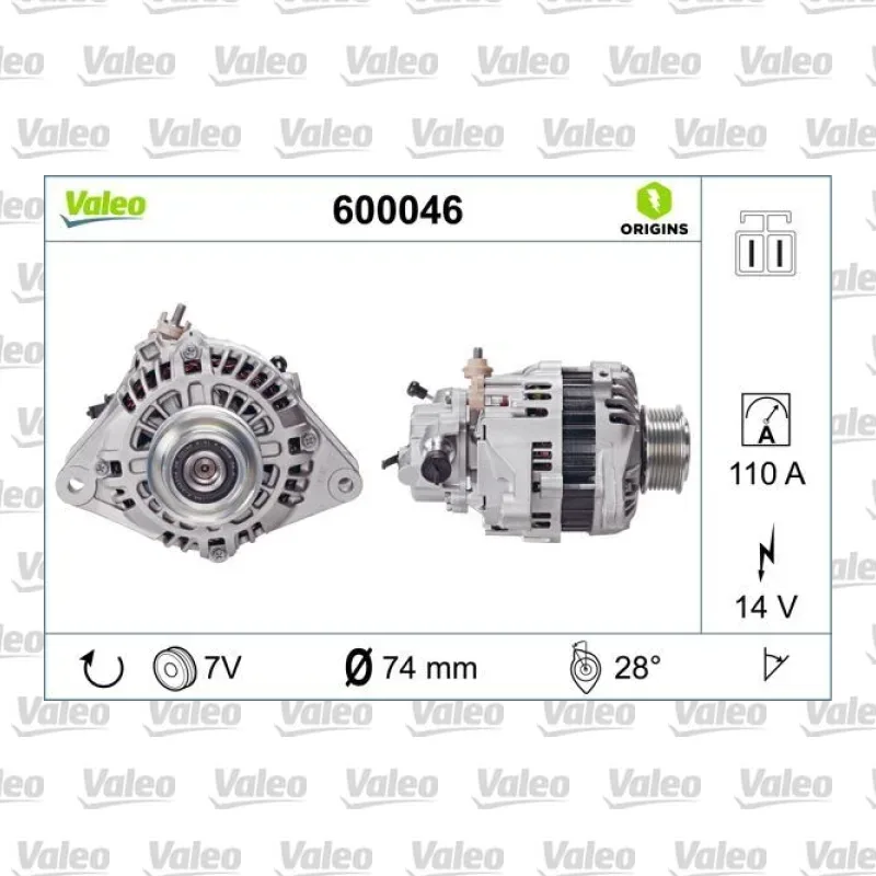 Kia Sorento 2.5 CRDi Alternatör – VALEO 600046