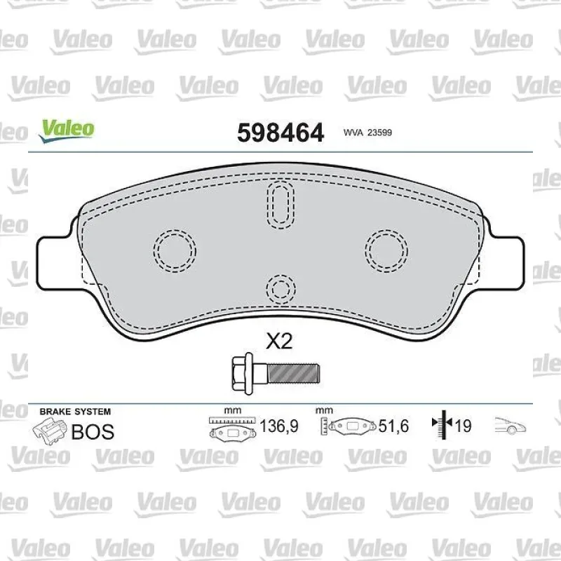Fren Disk Balata Ön VALEO 598464