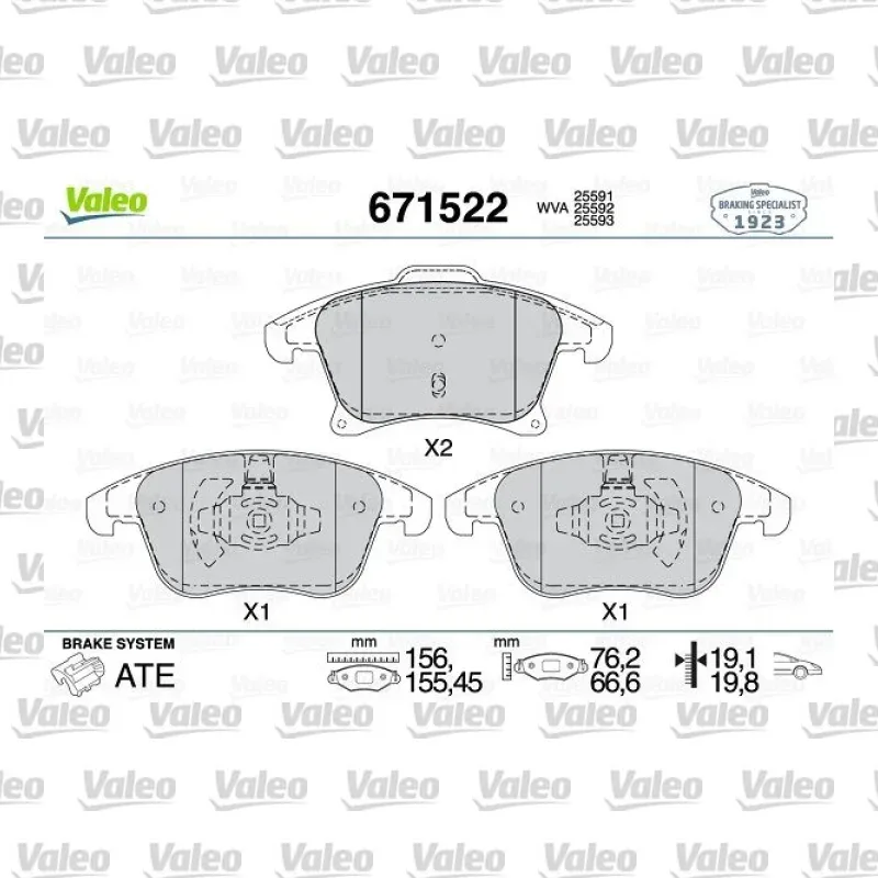 Fren Disk Balata Ön VALEO 671522 – Ford Mondeo