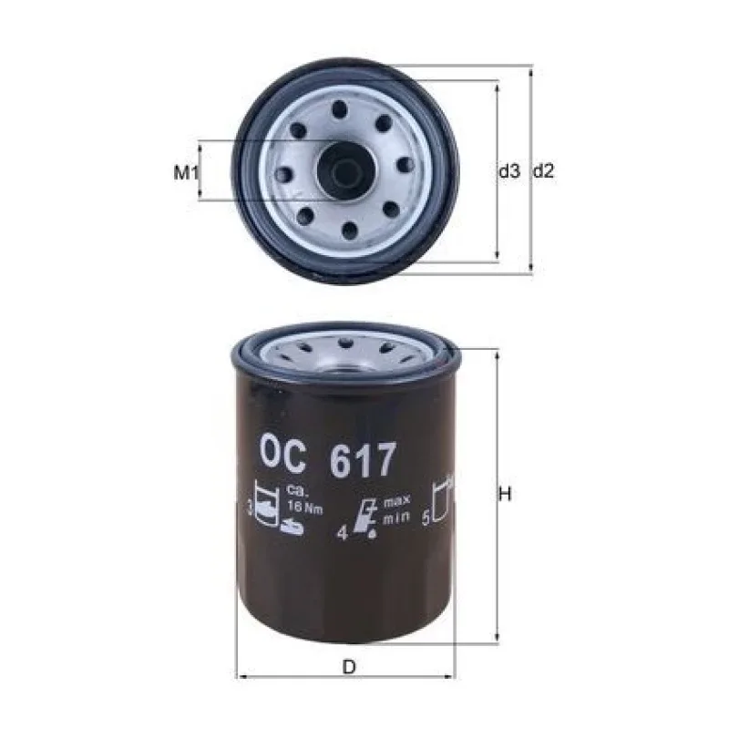 Yağ Filtresi MAHLE OC 617 – HONDA ACCORD / CR-V / CRX