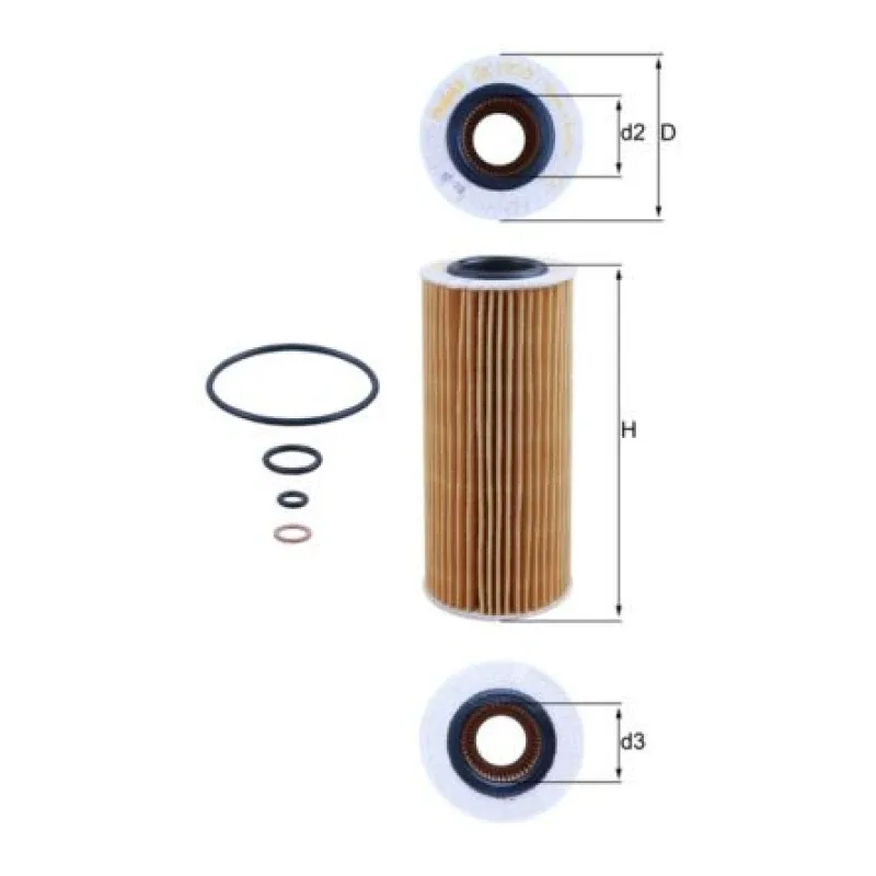 Yağ Filtresi MAHLE OX 177/3D – BMW 325D / 330D / 335D