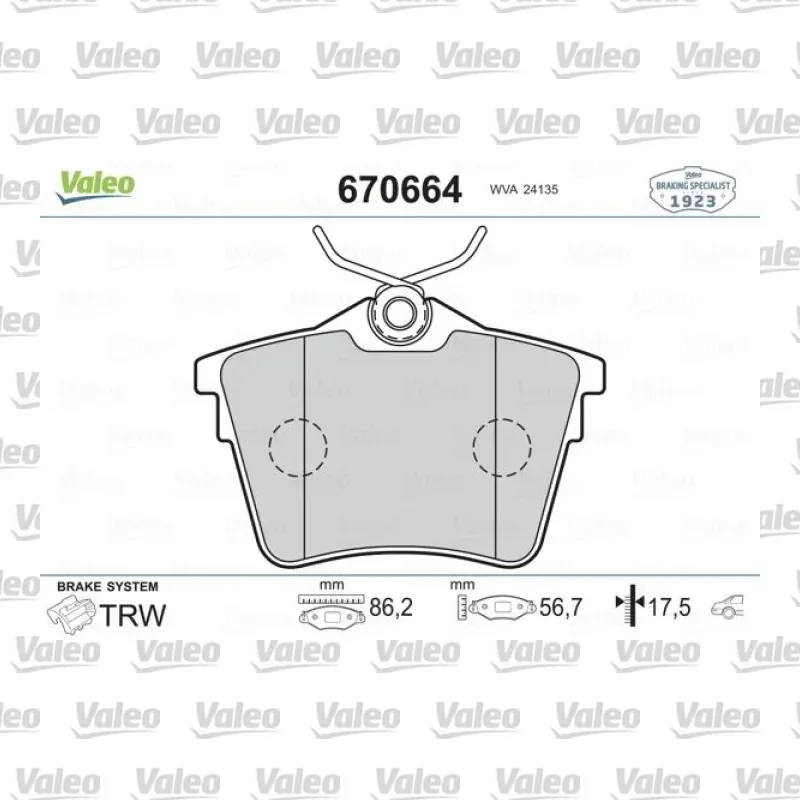 Fren Disk Balata Arka VALEO 670664 – Peugeot / Citroen