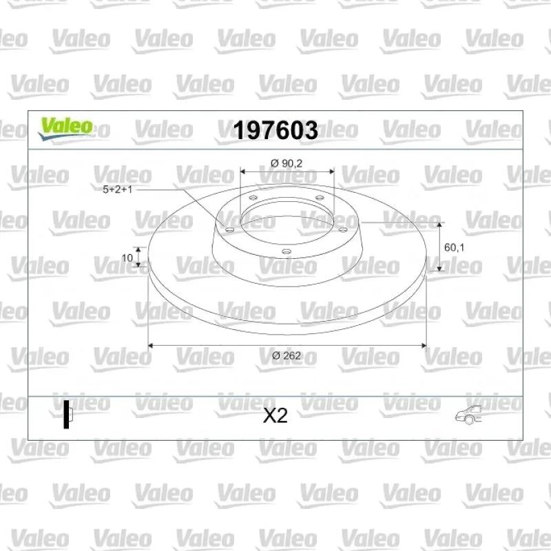 Fren Disk Ayna Arka Sağ ve Sol VALEO 197603 – Mitsubishi Lancer 1.6 / 2.0